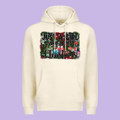 Just A Girl Who Loves Christmas Premium Hoodie Designed By Adodesignshop