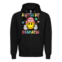 Black a little bit dramatic Zipper Hoodie - MaliasSmallBusiness