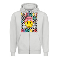 Dove Grey a little bit dramatic Zipper Hoodie - MaliasSmallBusiness