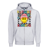 Heather Grey a little bit dramatic Zipper Hoodie - MaliasSmallBusiness
