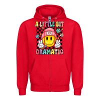Red a little bit dramatic Zipper Hoodie - MaliasSmallBusiness