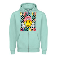 Seafoam a little bit dramatic Zipper Hoodie - MaliasSmallBusiness
