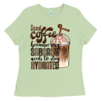 Matcha iced coffee because my sarcasm needs to stay hydrated Ladies Tee - BarkalooDesign