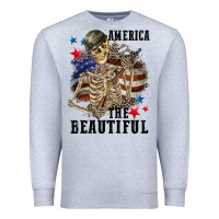 Heather Grey America the beautiful 4th of july Premium Sweatshirt - CowGirlArtShop