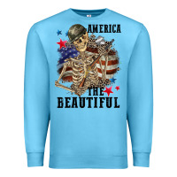 Ocean Blue America the beautiful 4th of july Premium Sweatshirt - CowGirlArtShop