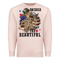 Pale Pink America the beautiful 4th of july Premium Sweatshirt - CowGirlArtShop