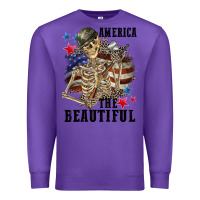 Purple America the beautiful 4th of july Premium Sweatshirt - CowGirlArtShop
