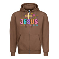 Chestnut jesus the way the truth the life Zipper Hoodie - MaliasSmallBusiness