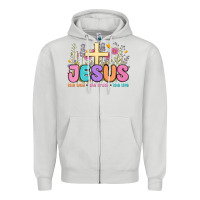Dove Grey jesus the way the truth the life Zipper Hoodie - MaliasSmallBusiness