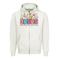 Oatmeal Heather jesus the way the truth the life Zipper Hoodie - MaliasSmallBusiness