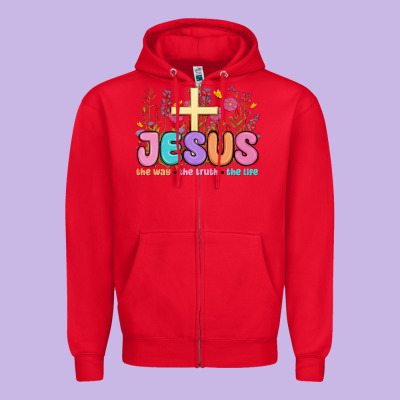 Zipper Hoodie jesus the way the truth the life
