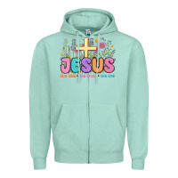 Seafoam jesus the way the truth the life Zipper Hoodie - MaliasSmallBusiness