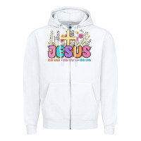 White jesus the way the truth the life Zipper Hoodie - MaliasSmallBusiness