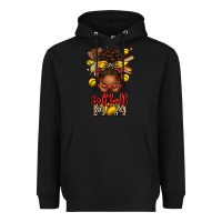 Black softball mom afro messy bun Heavyweight Hoodie - texasbilliewilder