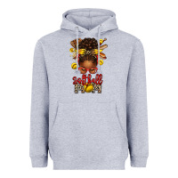 Heather Grey softball mom afro messy bun Heavyweight Hoodie - texasbilliewilder