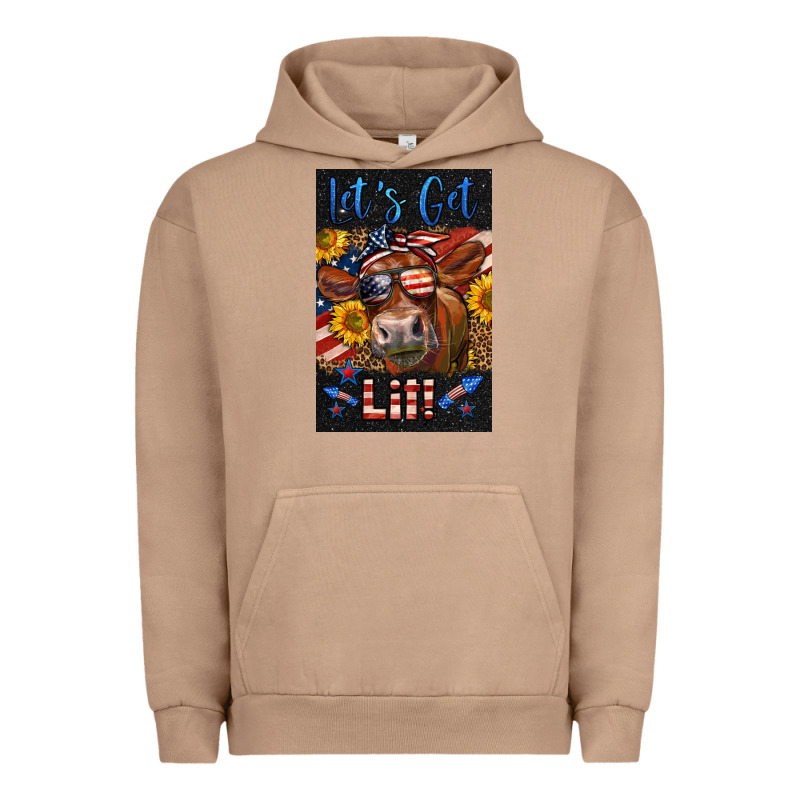 Western Let's Get Lit Cow Urban Hoodie by LillyAllenDesigns | Teevron