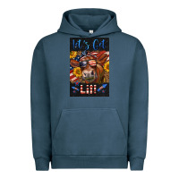 Pigment Midnight Navy Western Let's Get Lit Cow Urban Hoodie - LillyAllenDesigns