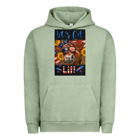 Pigment Oil Green Western Let's Get Lit Cow Urban Hoodie - LillyAllenDesigns