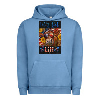 Pigment Pebble Blue Western Let's Get Lit Cow Urban Hoodie - LillyAllenDesigns