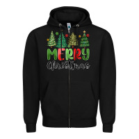 Black merry christmas trees Zipper Hoodie - MaliasSmallBusiness