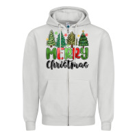Dove Grey merry christmas trees Zipper Hoodie - MaliasSmallBusiness