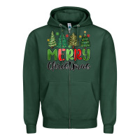 Sports Green merry christmas trees Zipper Hoodie - MaliasSmallBusiness