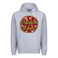 Heather Grey christmas vibes Premium Hoodie - AdoDesignShop