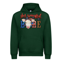 Forest Green Western Star Spangled Baby Cow Urban Hoodie - LillyAllenDesigns