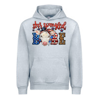 Heather Grey Western Star Spangled Baby Cow Urban Hoodie - LillyAllenDesigns