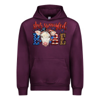 Mauve Wine Western Star Spangled Baby Cow Urban Hoodie - LillyAllenDesigns