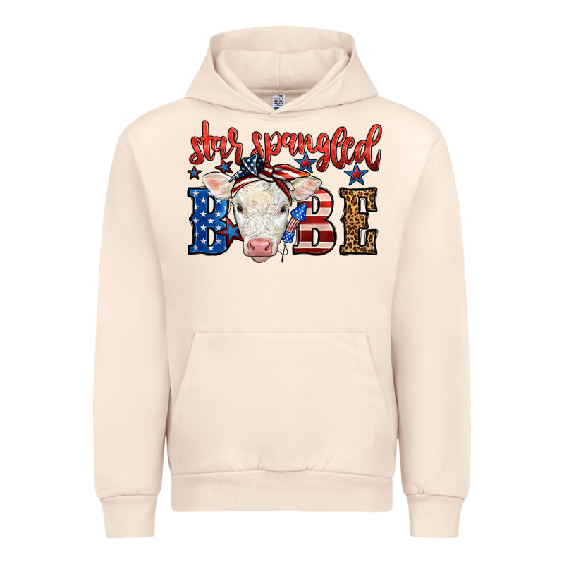 Western Star Spangled Baby Cow Urban Hoodie by LillyAllenDesigns | Teevron