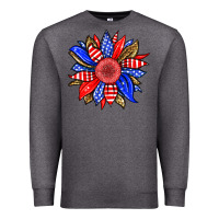 Charcoal Heather America sunflower Premium Sweatshirt - Neo Western