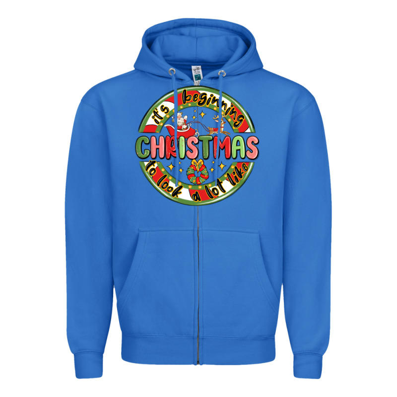 It's Beginning To Look A Lot Like Christmas Zipper Hoodie by MaliasSmallBusiness | Teevron