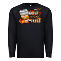 Black wild about pumpkin spice Premium Sweatshirt - CowhideDigitalArt