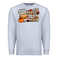 Heather Grey wild about pumpkin spice Premium Sweatshirt - CowhideDigitalArt