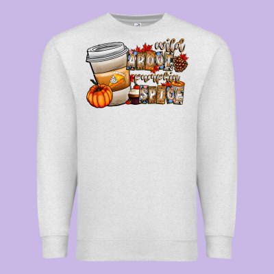Wild About Pumpkin Spice Premium Sweatshirt Designed By Cowhidedigitalart