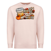 Pale Pink wild about pumpkin spice Premium Sweatshirt - CowhideDigitalArt