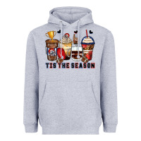 Heather Grey tis' the season american football coffee cups Heavyweight Hoodie - Zillion Design Studio