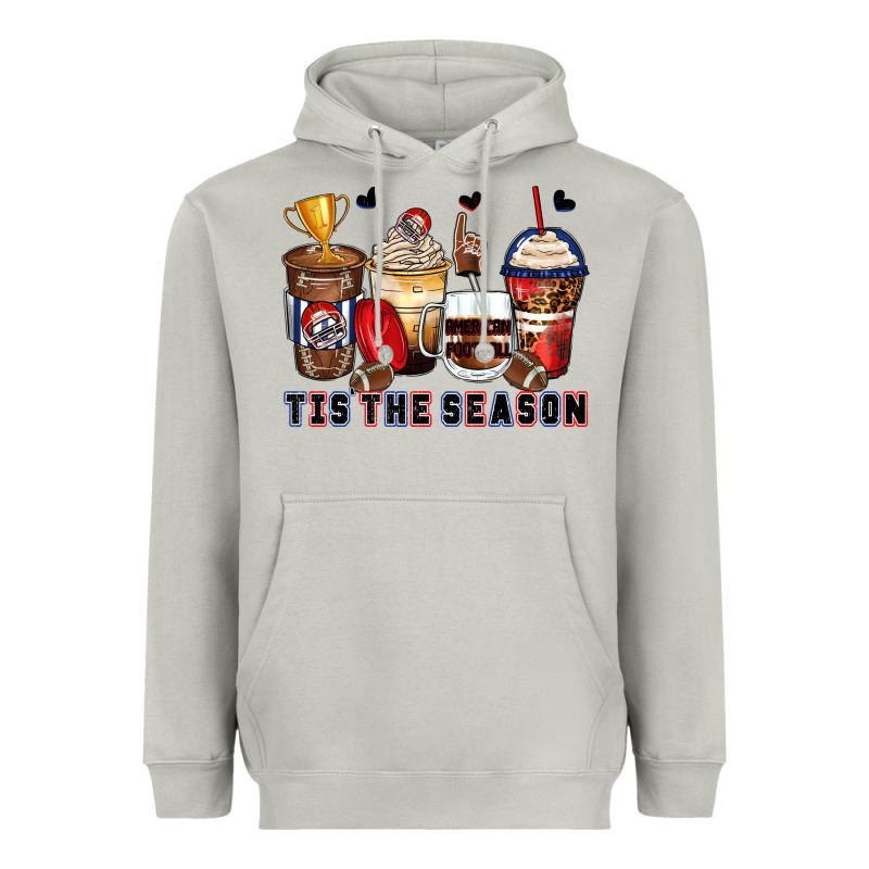 Tis' The Season American Football Coffee Cups Heavyweight Hoodie by Zillion Design Studio | Teevron