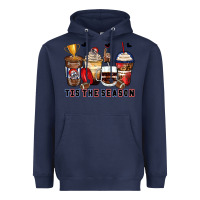 Navy tis' the season american football coffee cups Heavyweight Hoodie - Zillion Design Studio