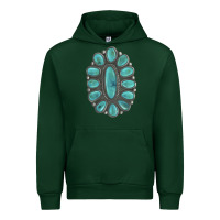 Forest Green Turquoise Gemstone Jewelry Urban Hoodie - LillyAllenDesigns