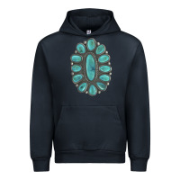Navy Turquoise Gemstone Jewelry Urban Hoodie - LillyAllenDesigns