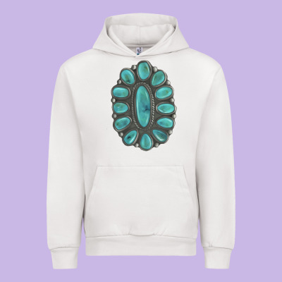 Turquoise Gemstone Jewelry Urban Hoodie Designed By Lillyallendesigns