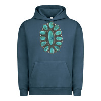 Pigment Midnight Navy Turquoise Gemstone Jewelry Urban Hoodie - LillyAllenDesigns