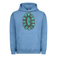 Pigment Pebble Blue Turquoise Gemstone Jewelry Urban Hoodie - LillyAllenDesigns