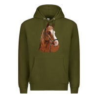 Army Green horse portrait Premium Hoodie - Artiststas