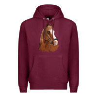 Burgundy horse portrait Premium Hoodie - Artiststas