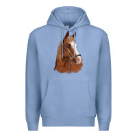 Colony Blue horse portrait Premium Hoodie - Artiststas