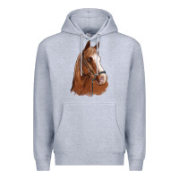 Heather Grey horse portrait Premium Hoodie - Artiststas
