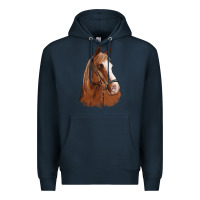 Navy horse portrait Premium Hoodie - Artiststas